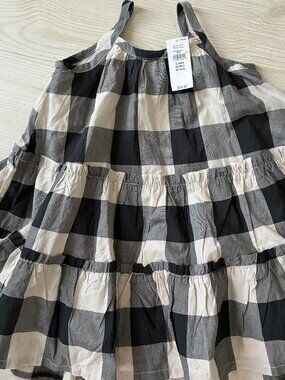 Gap Toddlers Black and White Gingham Tiered Tank Dress Size 2T NWT
